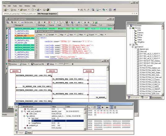 Argos User Interface with floating Explorer and Output windows